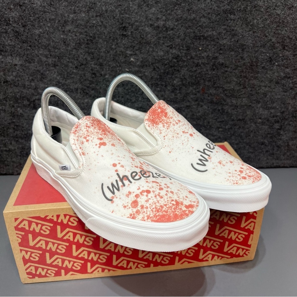 Vans “UNSOLVED Blood Splatter (wheeze)” Slip Ons Size 8.5 Women’s /7 Mens